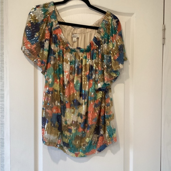 Cato Tops - Cato Collection  Multicolor Sequin Blouse size L BNWT